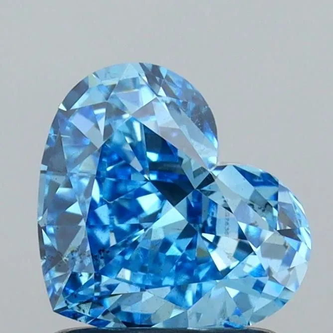 1.14ct HEART Fancy Vivid Blue SI1 Coloured Lab diamond
