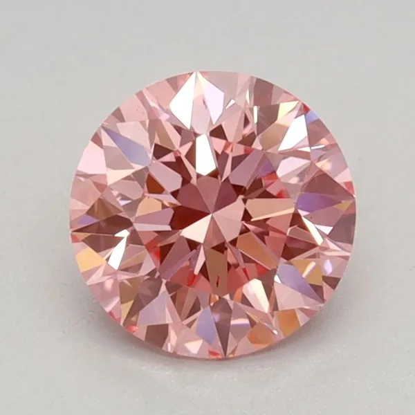 0.7ct ROUND Fancy Vivid Pink VS1 Coloured Lab diamond