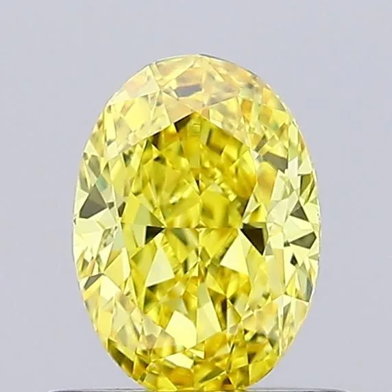 0.57ct OVAL Fancy Vivid Yellow VVS2 Coloured Lab diamond