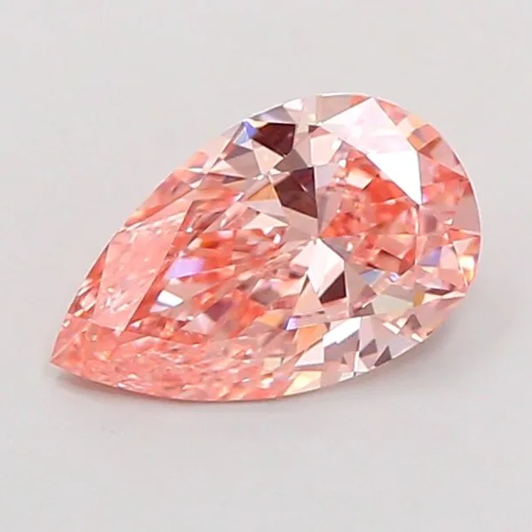 0.81ct PEAR Fancy Vivid Pink VVS1 Coloured Lab diamond