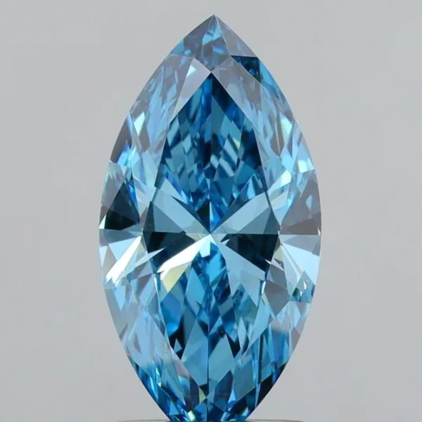 1.52ct MARQUISE Fancy Vivid Blue VS1 Coloured Lab diamond