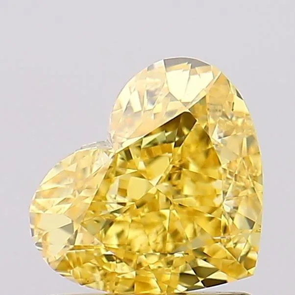 1.14ct HEART Fancy Vivid Yellow VS2 Coloured Lab diamond