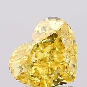 1.14ct HEART Fancy Vivid Yellow VS2 Coloured Lab diamond
