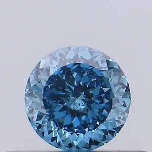 0.34ct ROUND Fancy Vivid Blue VVS2 Coloured Lab diamond