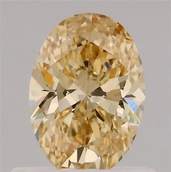 0.59ct OVAL Fancy Intense Yellow VS1 Coloured Lab diamond