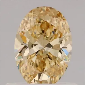 0.59ct OVAL Fancy Intense Yellow VS1 Coloured Lab diamond