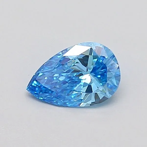 0.4ct PEAR Fancy Vivid Blue VVS2 Coloured Lab diamond