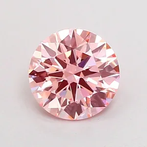 0.89ct ROUND Fancy Intense Pink VVS2 Coloured Lab diamond