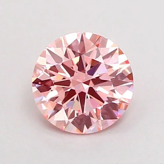 0.89ct ROUND Fancy Intense Pink VVS2 Coloured Lab diamond