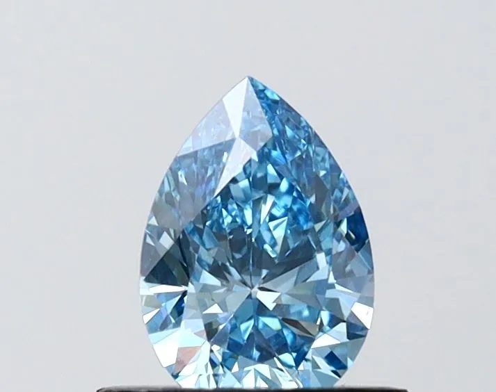 0.64ct PEAR Fancy Vivid Blue VS1 Coloured Lab diamond