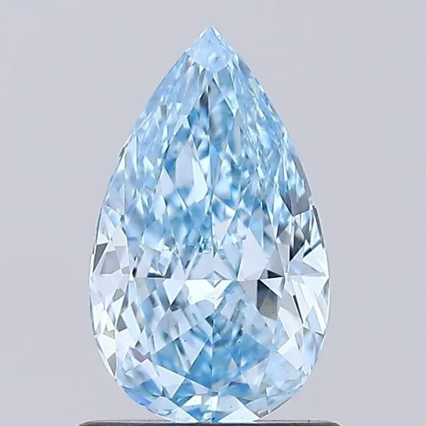 0.91ct PEAR Fancy Vivid Blue VS1 Coloured Lab diamond