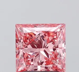 2.02ct PRINCESS Fancy Vivid Pink VS1 Coloured Lab diamond