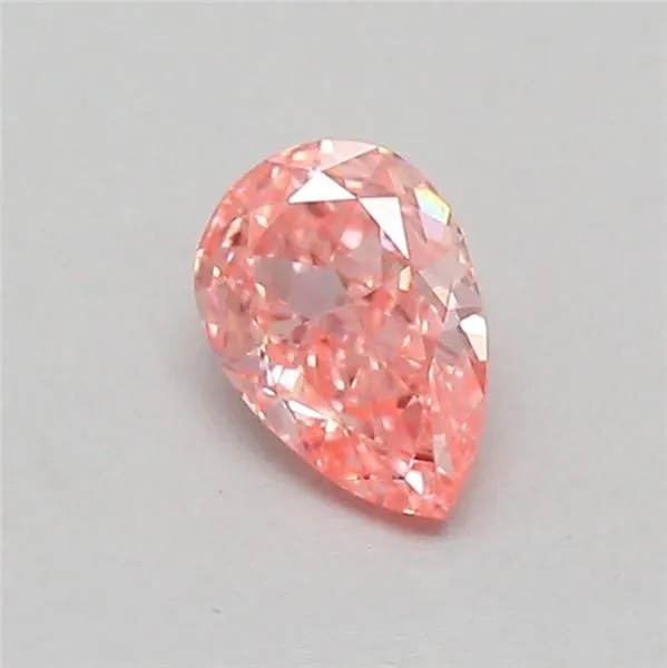 0.34ct PEAR Fancy Vivid Pink VS1 Coloured Lab diamond