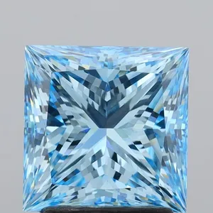 2.51ct PRINCESS Fancy Vivid Blue VVS2 Coloured Lab diamond