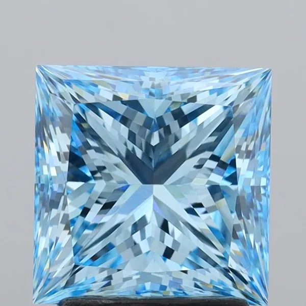 2.51ct PRINCESS Fancy Vivid Blue VVS2 Coloured Lab diamond