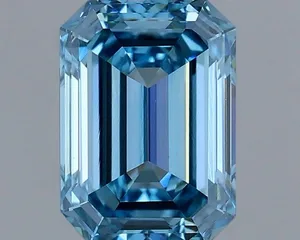 1.2ct EMERALD Fancy Vivid Blue VVS2 Coloured Lab diamond