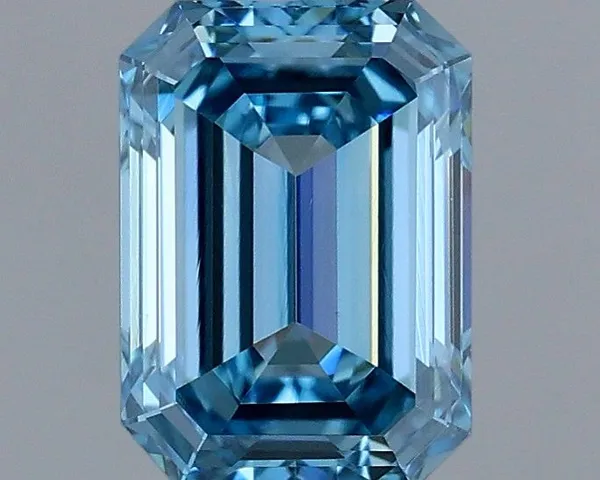1.2ct EMERALD Fancy Vivid Blue VVS2 Coloured Lab diamond