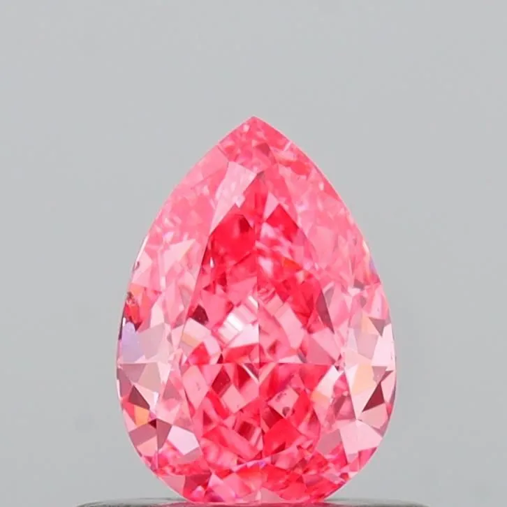 0.54ct PEAR Fancy Vivid Pink VS1 Coloured Lab diamond