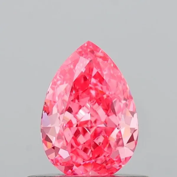 0.54ct PEAR Fancy Vivid Pink VS1 Coloured Lab diamond