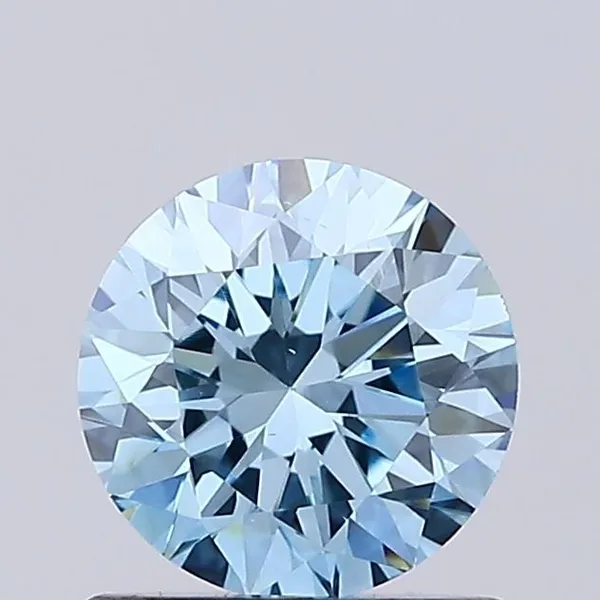 0.76ct ROUND Fancy Vivid Blue VS1 Coloured Lab diamond