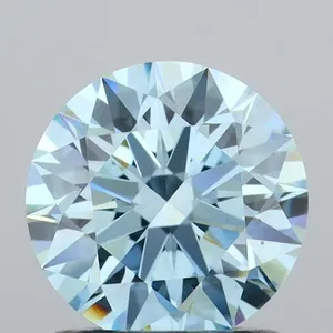 1.08ct ROUND Fancy Vivid Blue VS2 Coloured Lab diamond