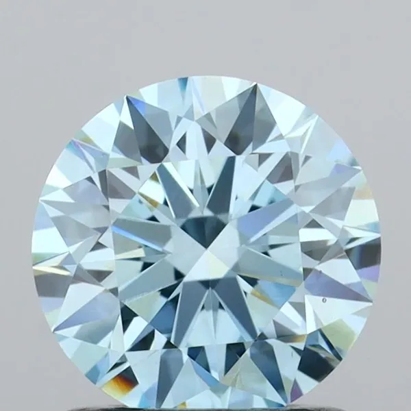 1.08ct ROUND Fancy Vivid Blue VS2 Coloured Lab diamond