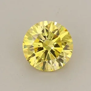0.59ct ROUND Fancy Vivid Yellow VS1 Coloured Lab diamond