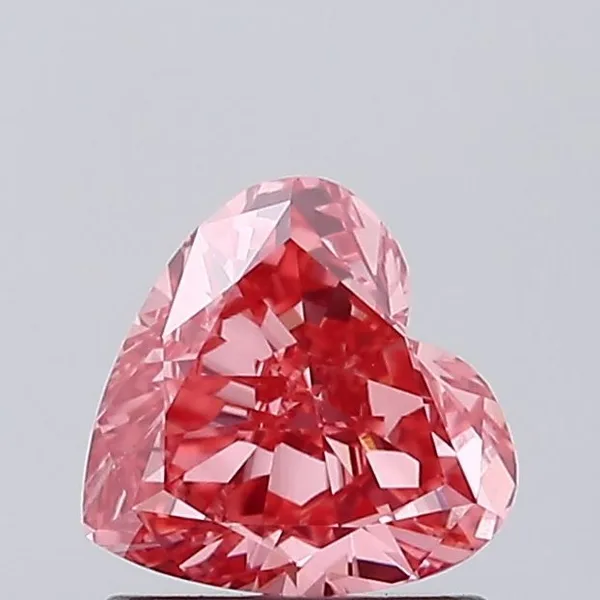 0.89ct HEART Fancy Vivid Pink VS2 Coloured Lab diamond