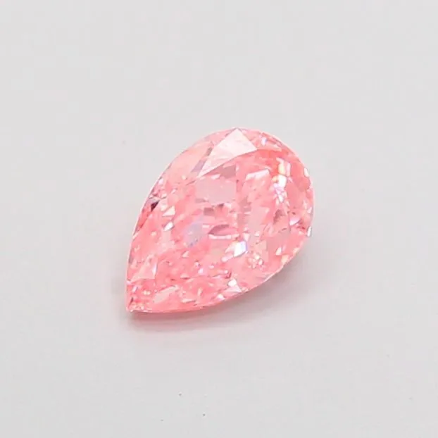 0.52ct PEAR Fancy Vivid Pink VS2 Coloured Lab diamond