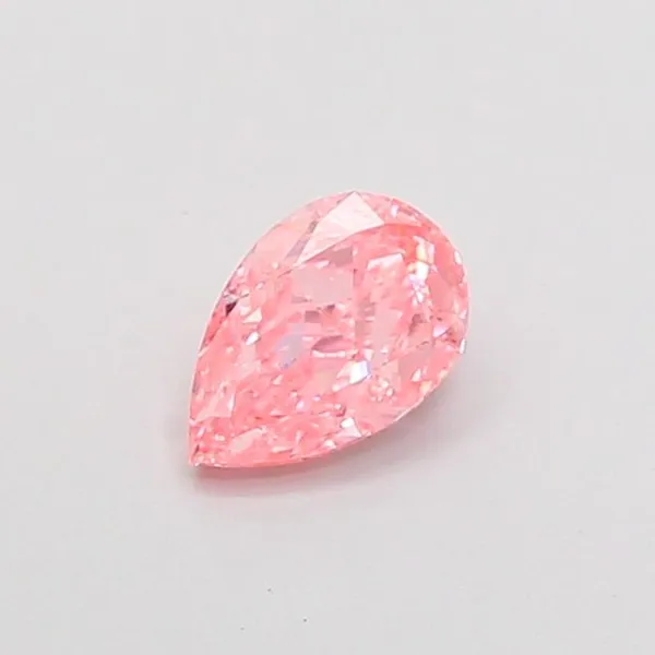 0.52ct PEAR Fancy Vivid Pink VS2 Coloured Lab diamond