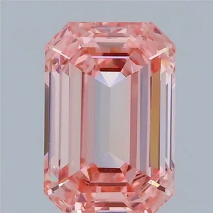0.94ct EMERALD Fancy Intense Pink VS1 Coloured Lab diamond