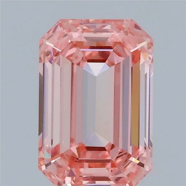 0.94ct EMERALD Fancy Intense Pink VS1 Coloured Lab diamond