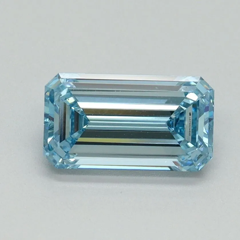 1.08ct EMERALD Fancy Intense Blue VS1 Coloured Lab diamond