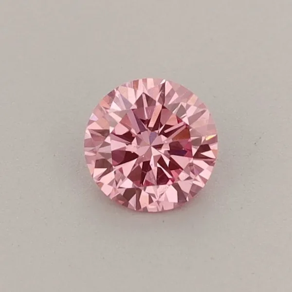 0.32ct ROUND Fancy Vivid Pink VVS2 Coloured Lab diamond