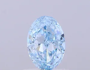 1.04ct OVAL Fancy Vivid Blue VS2 Coloured Lab diamond