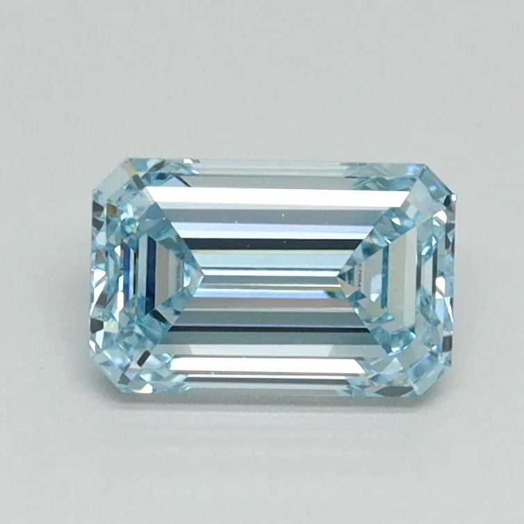 1.01ct EMERALD Fancy Intense Blue VVS2 Coloured Lab diamond