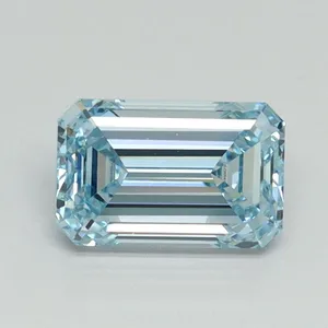 1.01ct EMERALD Fancy Intense Blue VVS2 Coloured Lab diamond