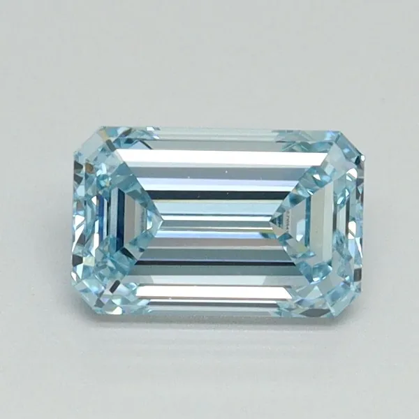 1.01ct EMERALD Fancy Intense Blue VVS2 Coloured Lab diamond