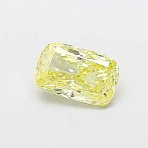 0.66ct CUSHION Fancy Intense Yellow VS2 Coloured Lab diamond