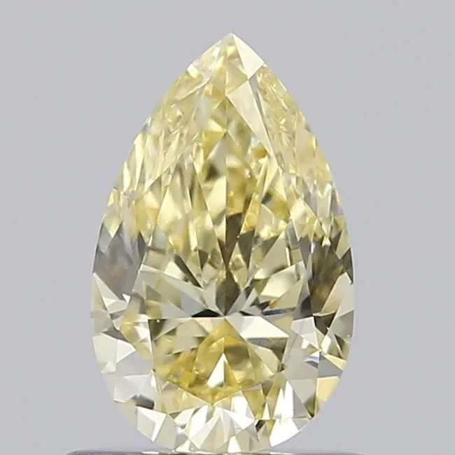 0.67ct PEAR Fancy Light Yellow VVS2 Coloured Lab diamond