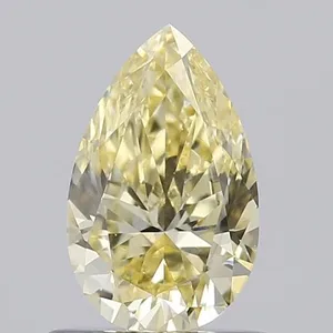 0.67ct PEAR Fancy Light Yellow VVS2 Coloured Lab diamond