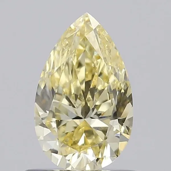 0.67ct PEAR Fancy Light Yellow VVS2 Coloured Lab diamond
