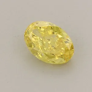 0.48ct OVAL Fancy Vivid Yellow VS2 Coloured Lab diamond