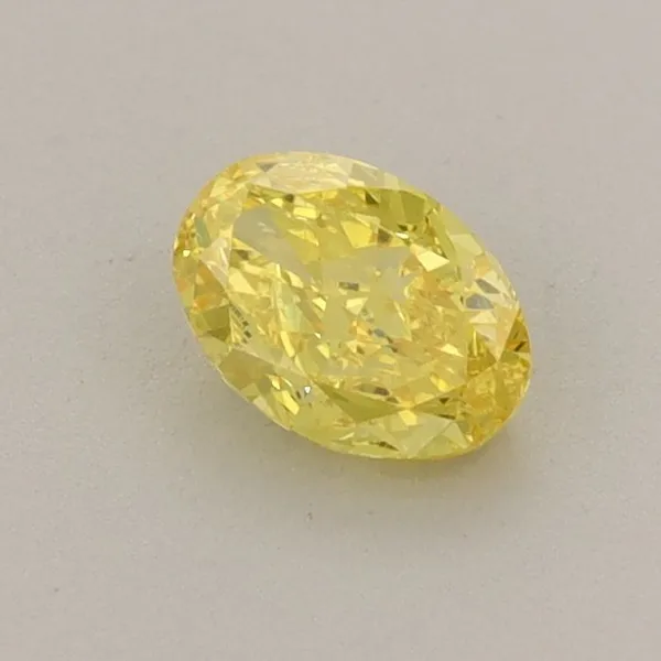 0.48ct OVAL Fancy Vivid Yellow VS2 Coloured Lab diamond