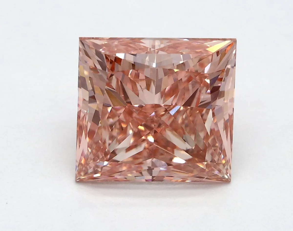 3.20ct PRINCESS Fancy Vivid Pink VS2 Coloured Lab diamond