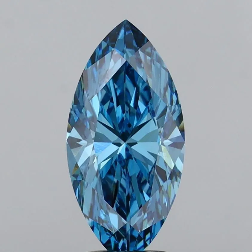 3.00ct MARQUISE Fancy Vivid Blue VS1 Coloured Lab diamond