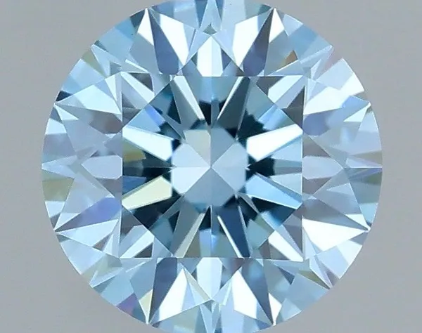 0.74ct ROUND Fancy Vivid Blue VVS2 Coloured Lab diamond