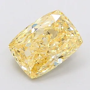 1.05ct CUSHION Fancy Intense Yellow SI1 Coloured Lab diamond