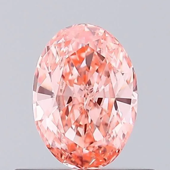 0.39ct OVAL Fancy Vivid Orangey Pink VVS2 Coloured Lab diamond