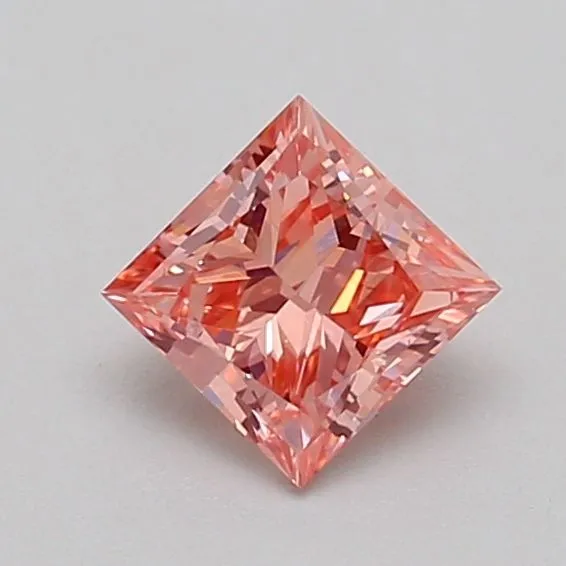 0.66ct PRINCESS Fancy Intense Pink VS1 Coloured Lab diamond